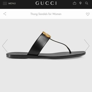 Gucci Leather Thing Double G Sandal Sz 37.5